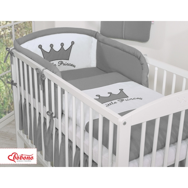 Paracolpi Imbottito per Lettino Antracite Little Prince/Princess