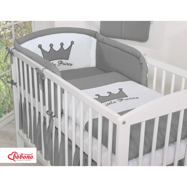 Paracolpi Imbottito per Lettino Antracite Little Prince/Princess