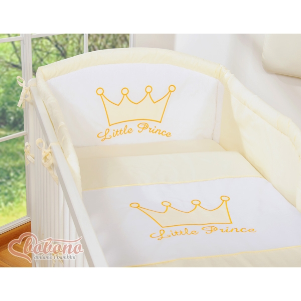 Paracolpi Imbottito per Lettino Creme Little Prince/Princess