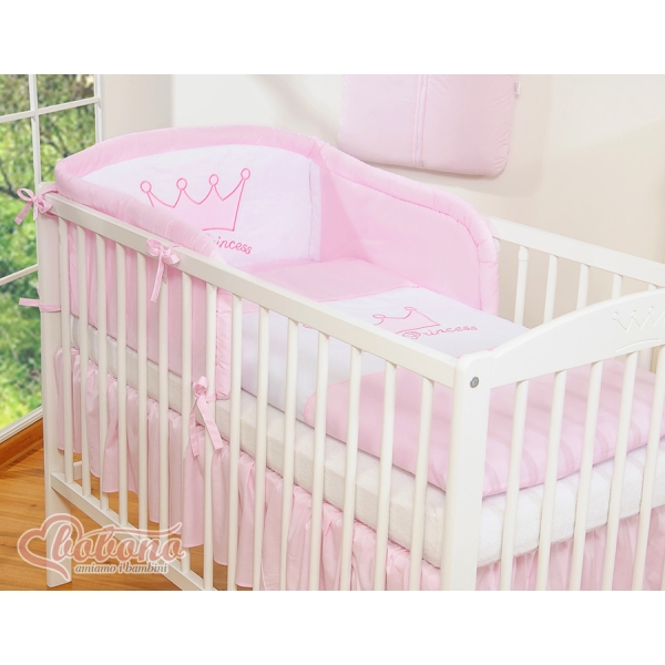 Paracolpi Imbottito per Lettino Rosa Little Prince/Princess