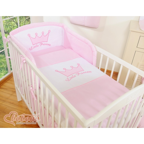Paracolpi Imbottito per Lettino Rosa Little Prince/Princess