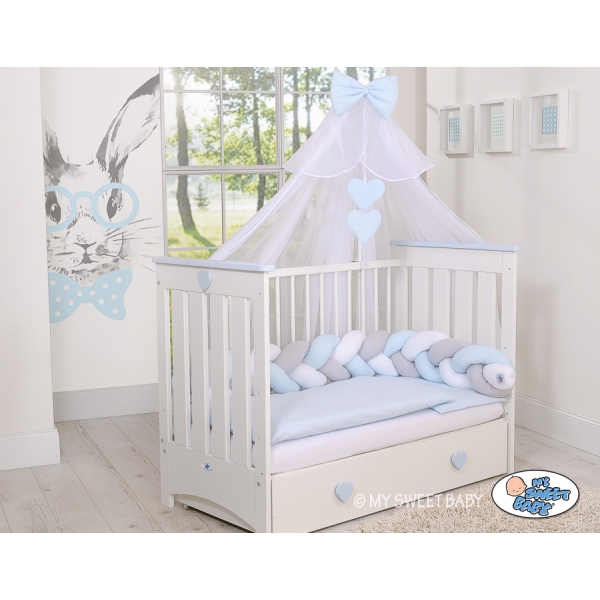 Paracolpi Intrecciato 180cm Blu Bianca Grigio