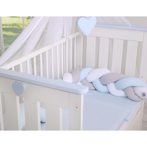 Paracolpi Intrecciato 180cm Blu Bianca Grigio