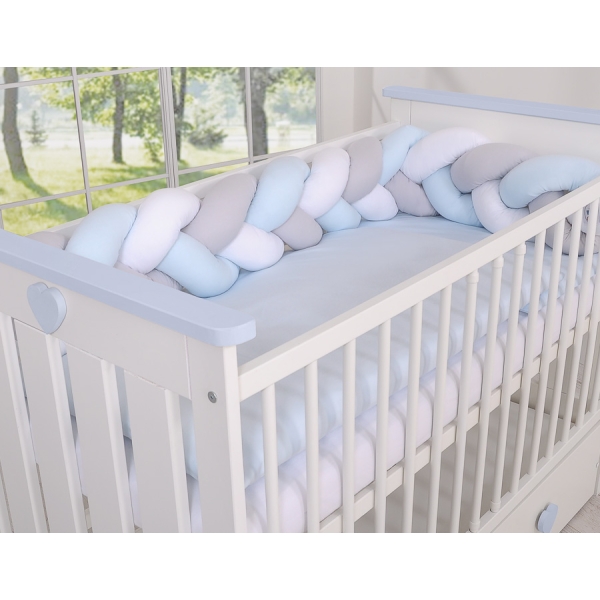 Paracolpi Intrecciato 180cm Blu Bianca Grigio