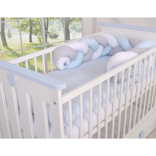 Paracolpi Intrecciato 180cm Blu Bianca Grigio