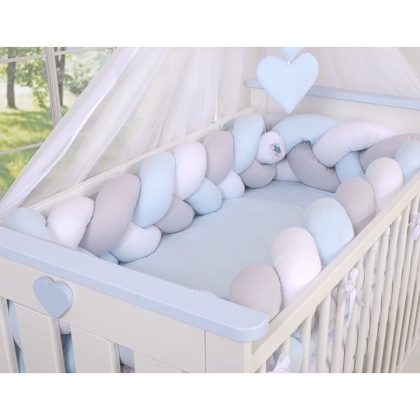 Paracolpi Intrecciato Extra Spesso 3.6 Metri Bianca Grigio Blu