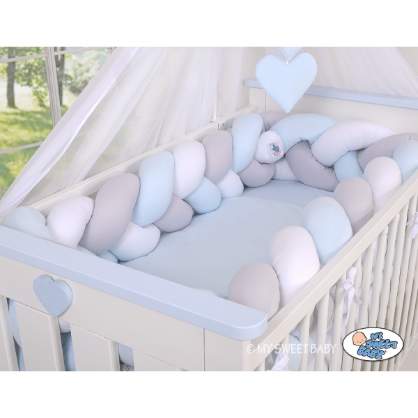 Paracolpi Intrecciato Extra Spesso 3.6 Metri Bianca Grigio Blu