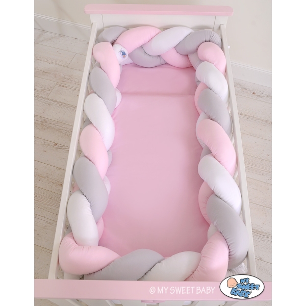 Paracolpi Intrecciato Extra Spesso 3.6 Metri Rosa Bianca Grigio