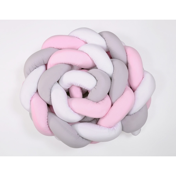 Paracolpi Intrecciato Extra Spesso 3.6 Metri Rosa Bianca Grigio