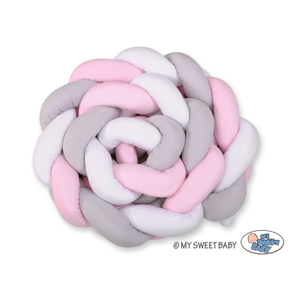 Paracolpi Intrecciato Extra Spesso 3.6 Metri Rosa Bianca Grigio