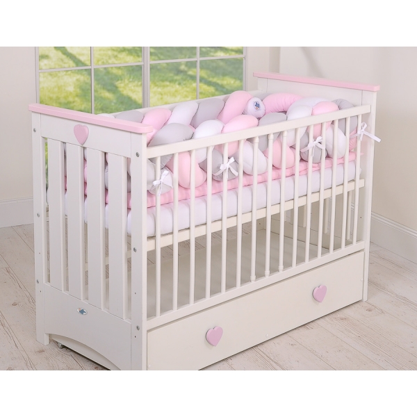 Paracolpi Intrecciato Extra Spesso 3.6 Metri Rosa Bianca Grigio
