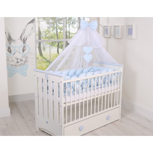 Paracolpi Lettino 4 Lati Treccia Blu Ragazzo