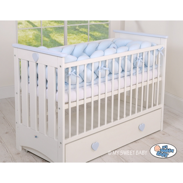 Paracolpi Lettino 4 Lati Treccia Blu Ragazzo