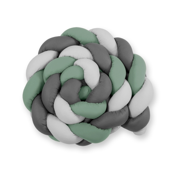 Paracolpi Lettino 4 Lati Treccia Grigio Verde Pastello Antracite