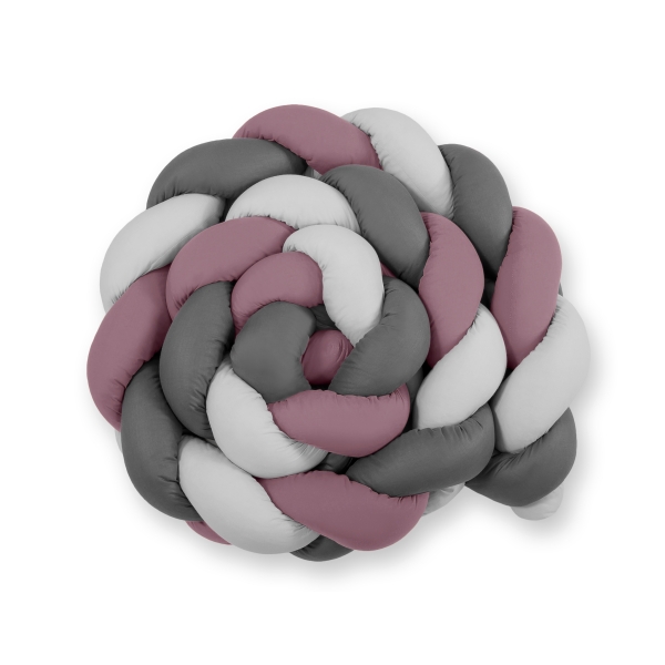 Paracolpi Lettino 4 Lati Treccia Grigio Viola Pastello Antracite