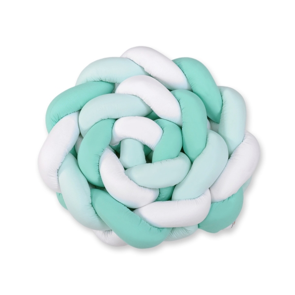 Paracolpi Lettino 4 Lati Treccia Menta Bianca