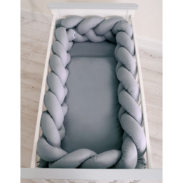 Paracolpi Treccia Lettino Extra Alto Grigio Antracite