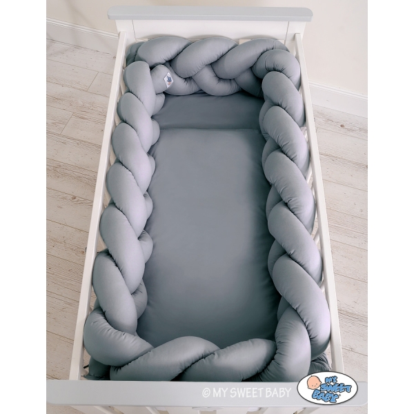 Paracolpi Treccia Lettino Extra Alto Grigio Antracite