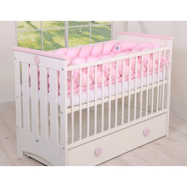 Paracolpi Treccia Lettino Extra Alto Rosa Rosa per Ragazze