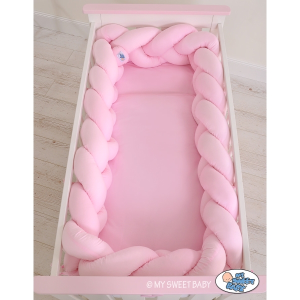 Paracolpi Treccia Lettino Extra Alto Rosa Rosa per Ragazze
