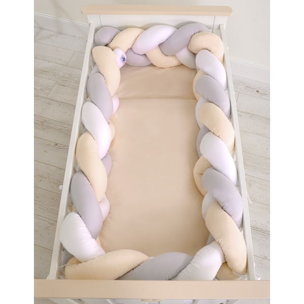Paracolpi intrecciato extra grande Bianca Grigio Beige