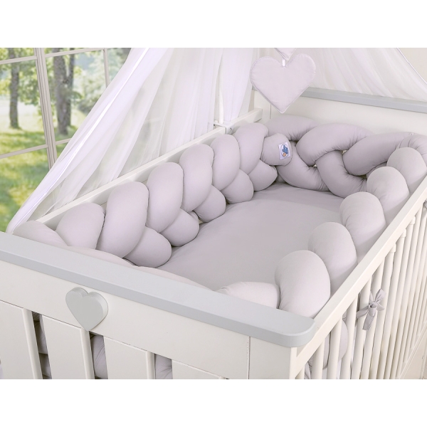 Treccia grigio per lettino neonato