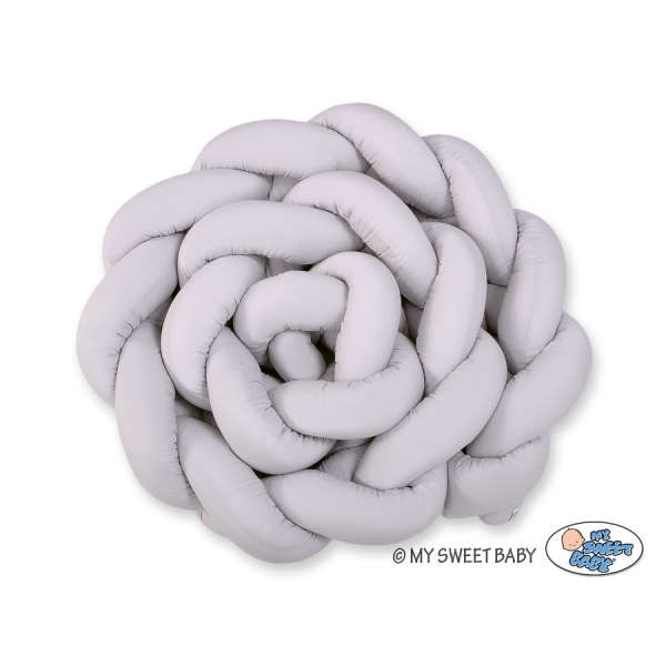 Paracolpi Treccia Lettino Extra Spesso XXL Grigio