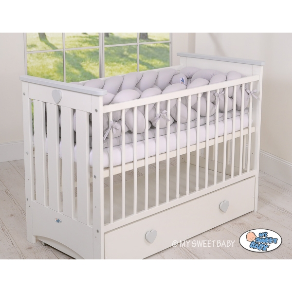 Paracolpi Treccia Lettino Extra Spesso XXL Grigio