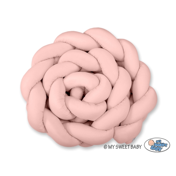Paracolpi Treccia Lettino Extra Spesso XXL Rosa Scuro
