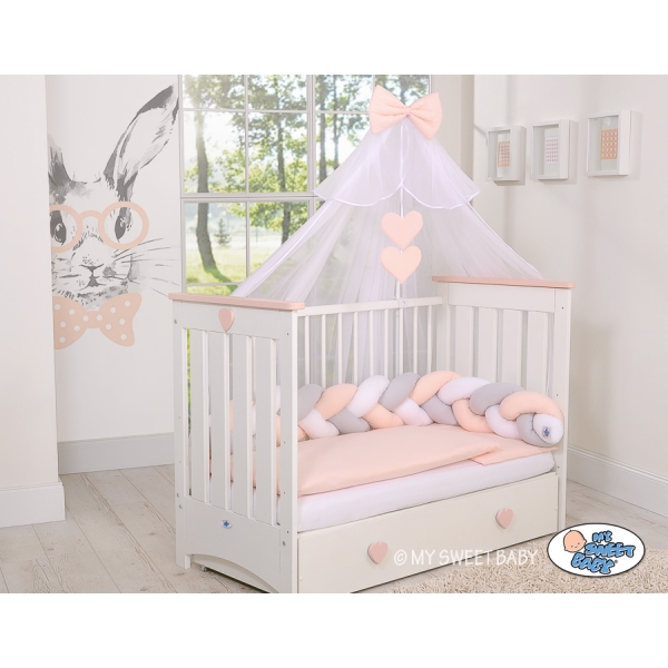 Paracolpi Treccia Para Letto O Culla Bimba Bianca Grigio