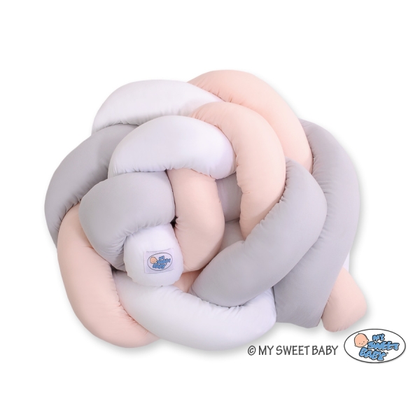 Paracolpi Treccia Para Letto O Culla Bimba Bianca Grigio