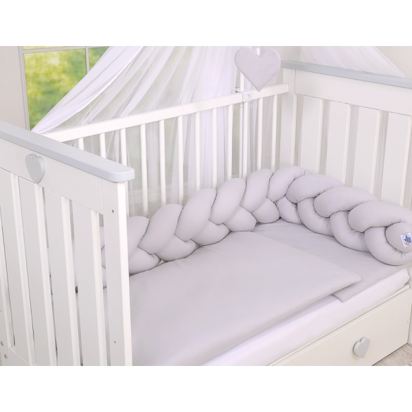 Paracolpi Treccia Para Letto O Culla Bimba Grigio