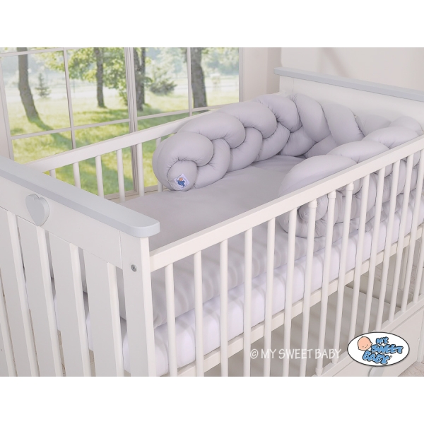 Paracolpi Treccia Para Letto O Culla Bimba Grigio