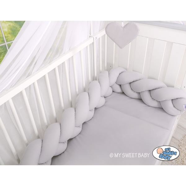 Paracolpi Treccia Para Letto O Culla Bimba Grigio