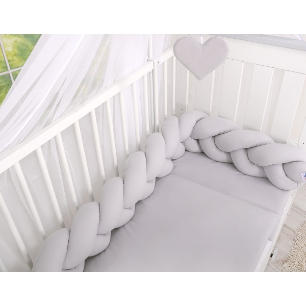 Paracolpi Treccia Para Letto O Culla Bimba Grigio