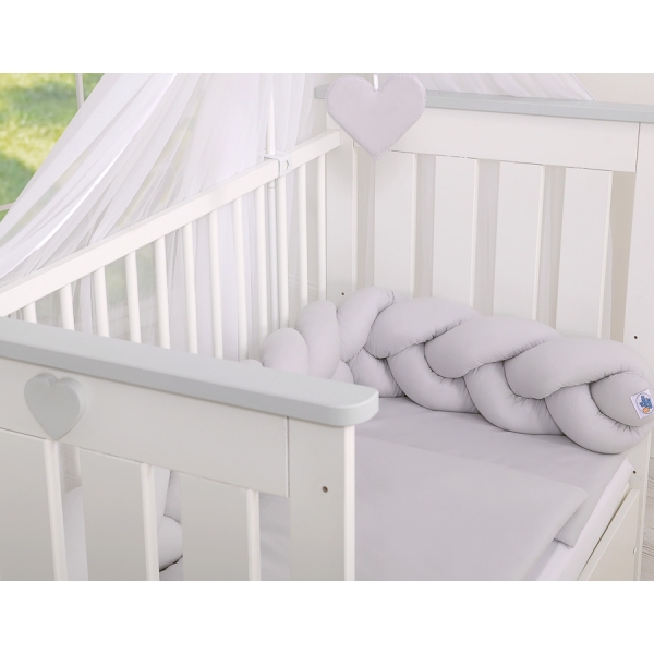 Paracolpi Treccia Para Letto O Culla Bimba Grigio