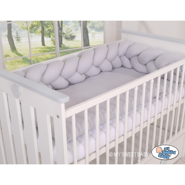 Paracolpi Treccia Para Letto O Culla Bimba Grigio
