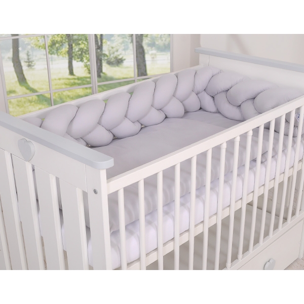 Paracolpi Treccia Para Letto O Culla Bimba Grigio