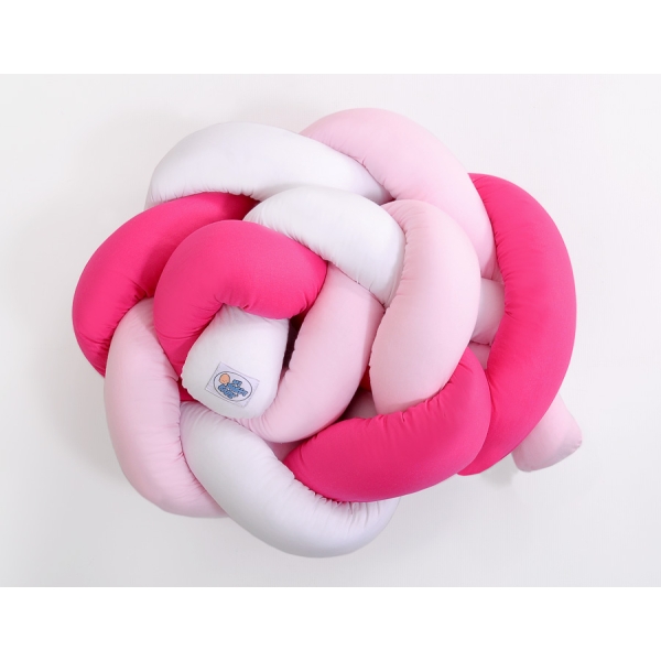 Paracolpi Treccia Para Letto O Culla Bimba Rosa Rosa Bianca