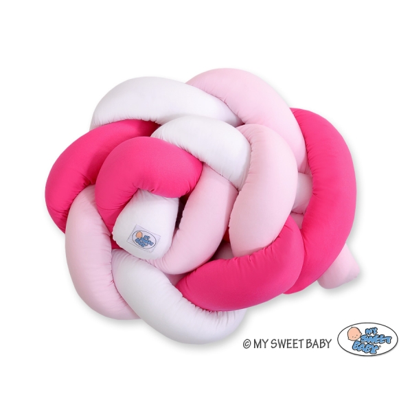 Paracolpi Treccia Para Letto O Culla Bimba Rosa Rosa Bianca