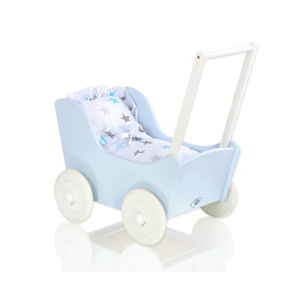 Passeggino per le Bambole Biancheria Bianca Blu