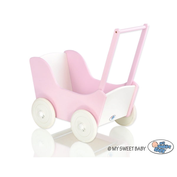 Passeggino per le Bambole Rosa Bianca