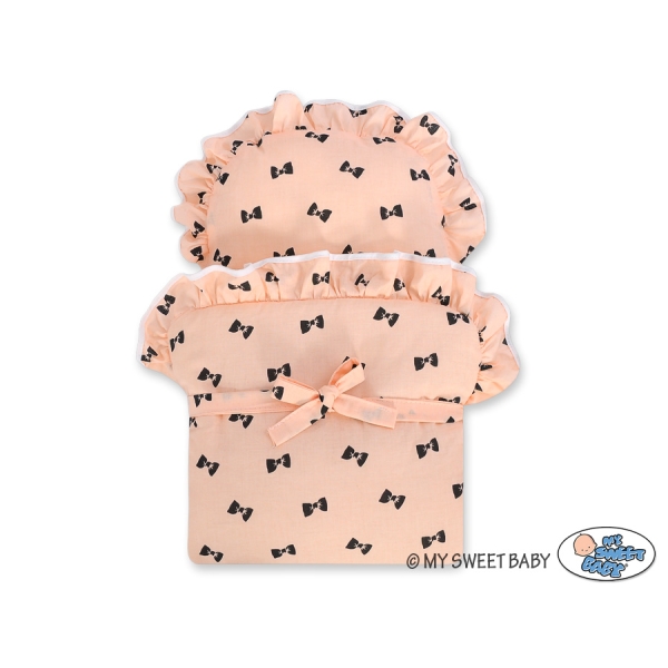 Passeggino per le Bambole Vimini Fiocchetti Rosa Cipria