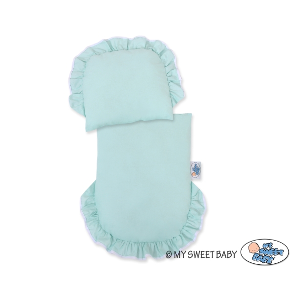 Passeggino per le Bambole Vimini Menta Grigio