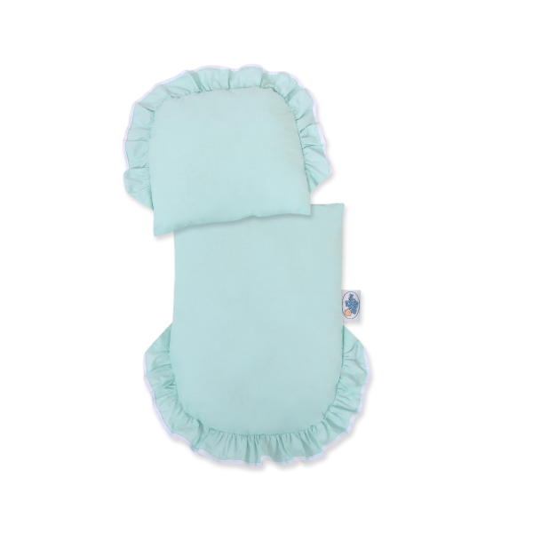 Passeggino per le Bambole Vimini Menta Grigio