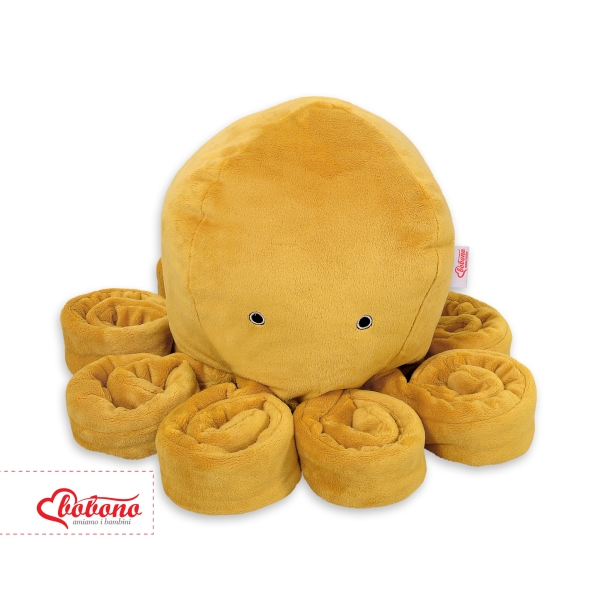 Peluche Polpo Coccolone con Sonaglio Giallo Miele
