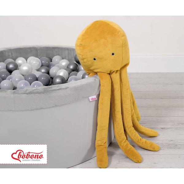 Peluche Polpo Coccolone con Sonaglio Giallo Miele