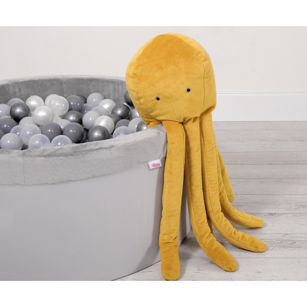 Peluche Polpo Coccolone con Sonaglio Giallo Miele