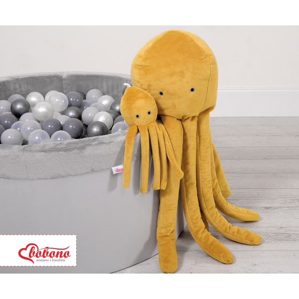 Peluche Polpo Coccolone con Sonaglio Giallo Miele