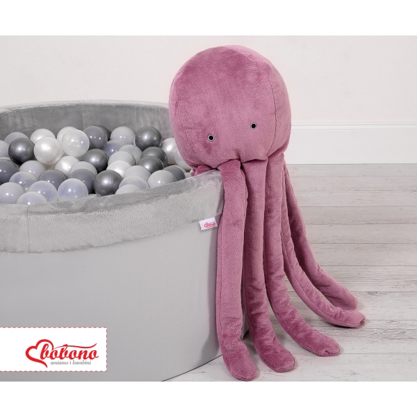 Peluche Polpo Coccolone con Sonaglio Rosa Scuro